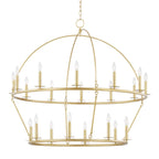 Howell 20-Light Chandelier in Aged Brass 47L x 47W x 42.25H