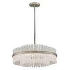 Chime 8-Light Chandelier in Silver Leaf Polished Stainless 26.75L x 26.75W x 11H