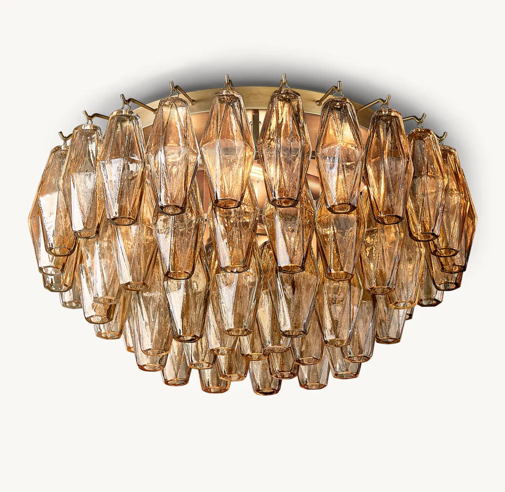 Chiara Smoke Glass Flushmount 22"