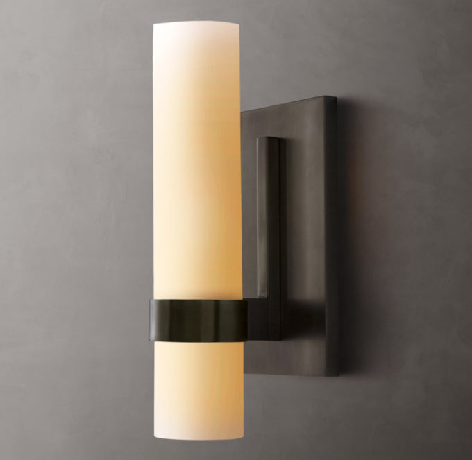 Ravelle Milk Glass Sconce 12"