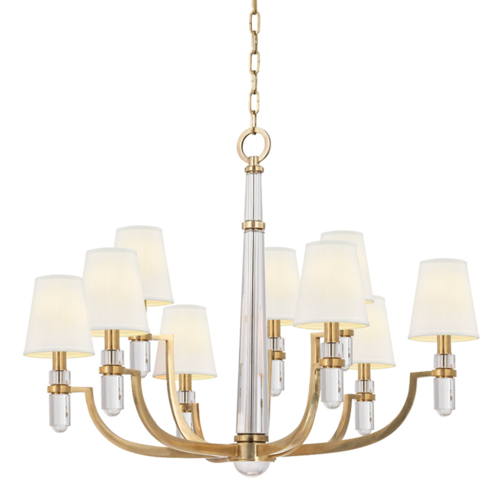 Dayton 9-Light Chandelier in Aged Brass 33L x 33W x 25.75H