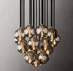 Boule De Cristal Smoke Glass Round Cluster Chandelier 19"