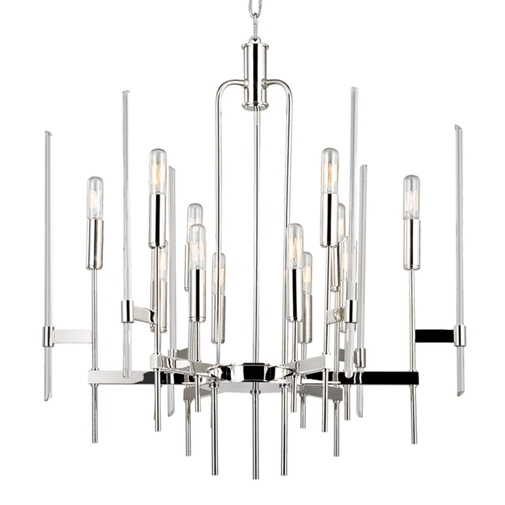 Bari 12-Light Chandelier in Polished Nickel 24L x 24W x 26.5H