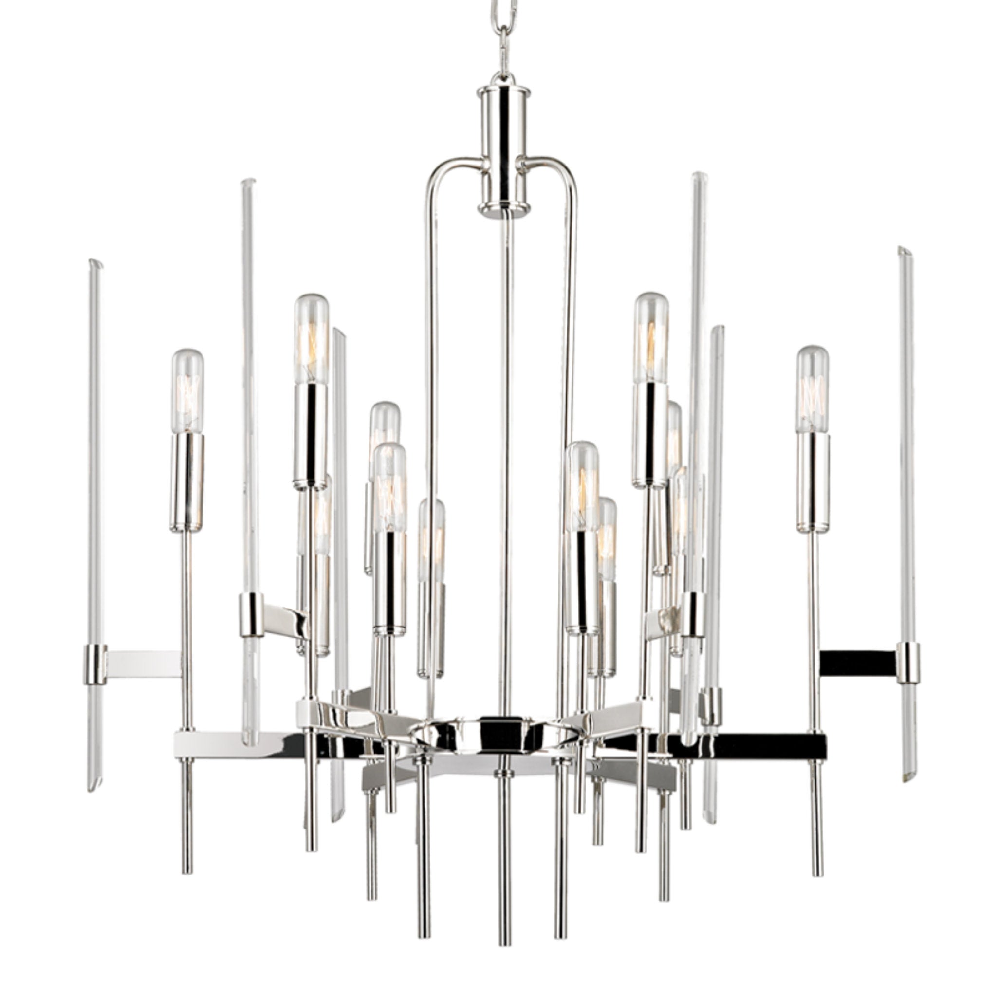 Bari 12-Light Chandelier in Polished Nickel 24L x 24W x 26.5H