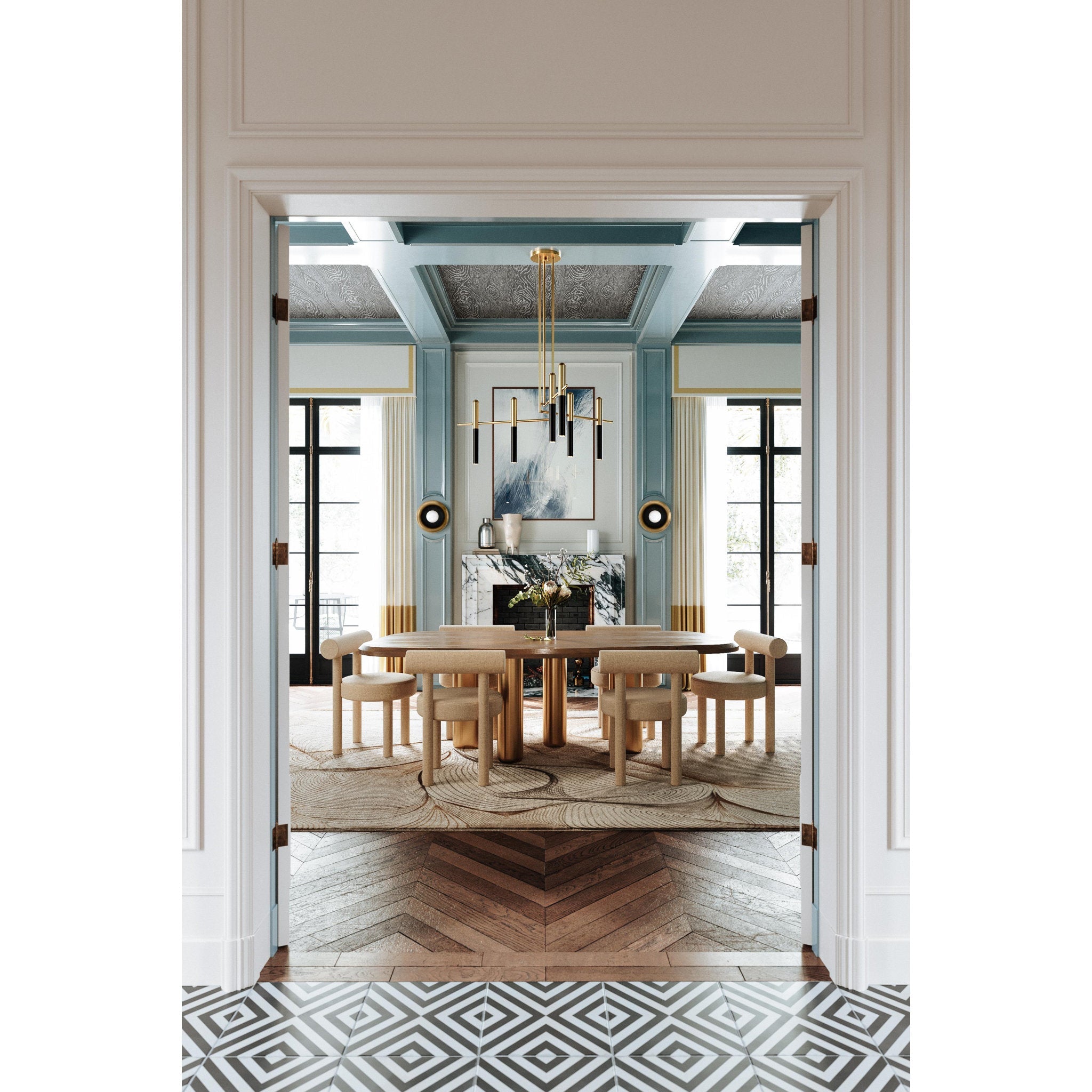 Thurston 6-Light Chandelier in Aged Old Bronze 56.75L x 56.75W x 12.25H