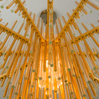Theory 2-Light Chandelier in Gold Leaf W Polished Stainless 30L x 30W x 24.5H