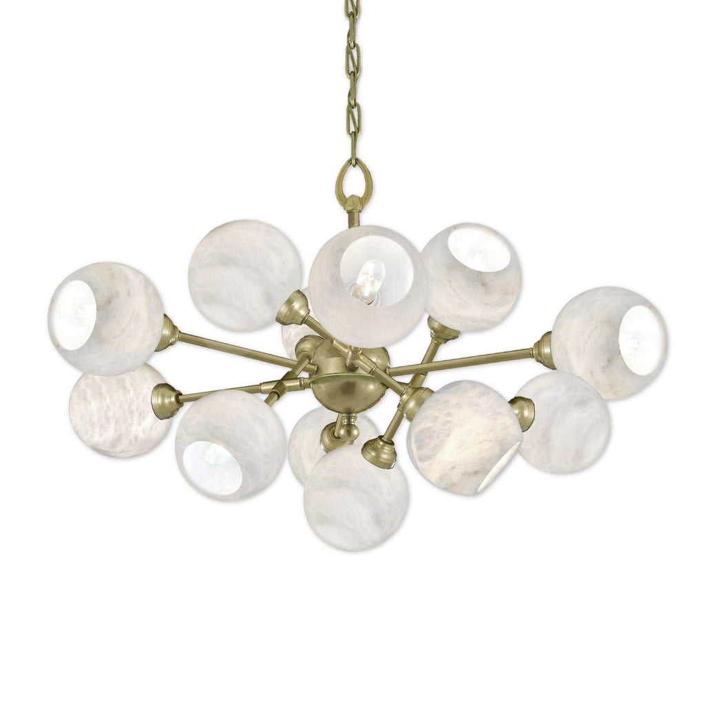 Alabaster Globes 12 Light Chandelier