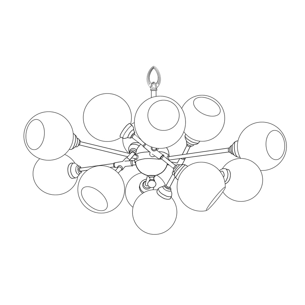 Alabaster Globes 12 Light Chandelier