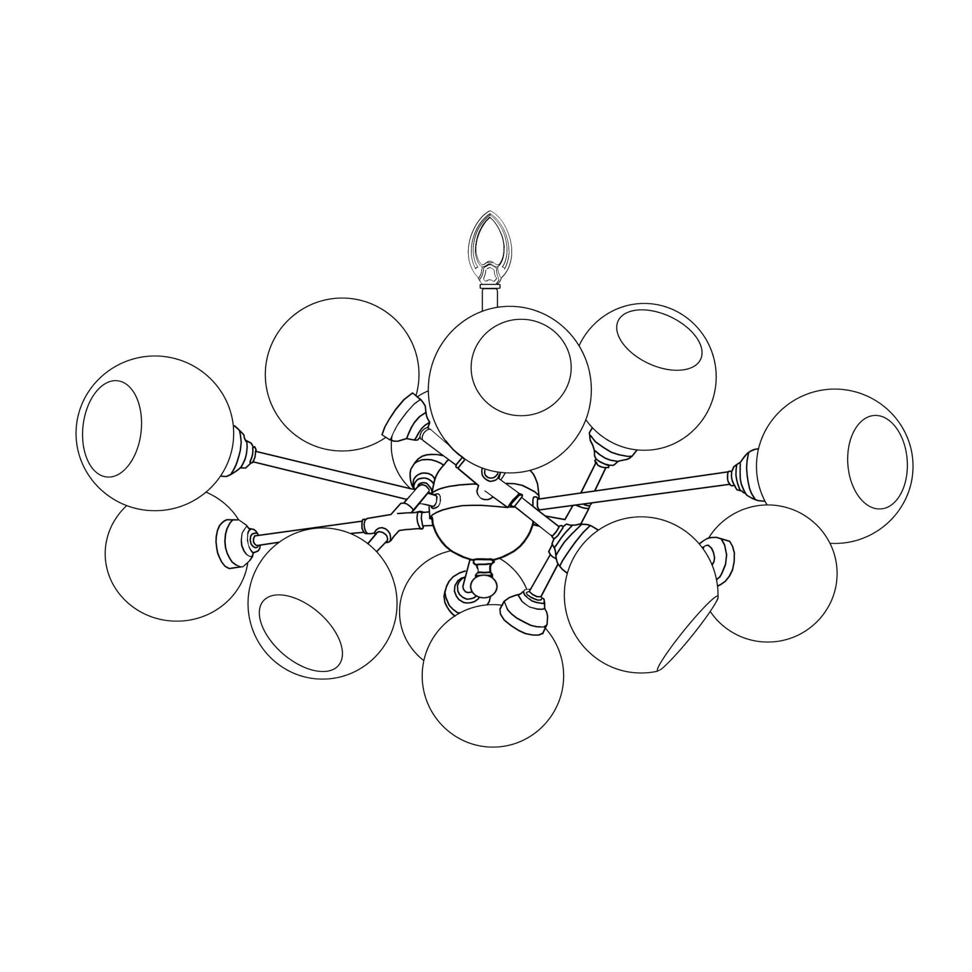 Alabaster Globes 12 Light Chandelier