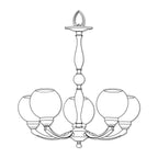 Alabaster Globes 5 Light Chandelier