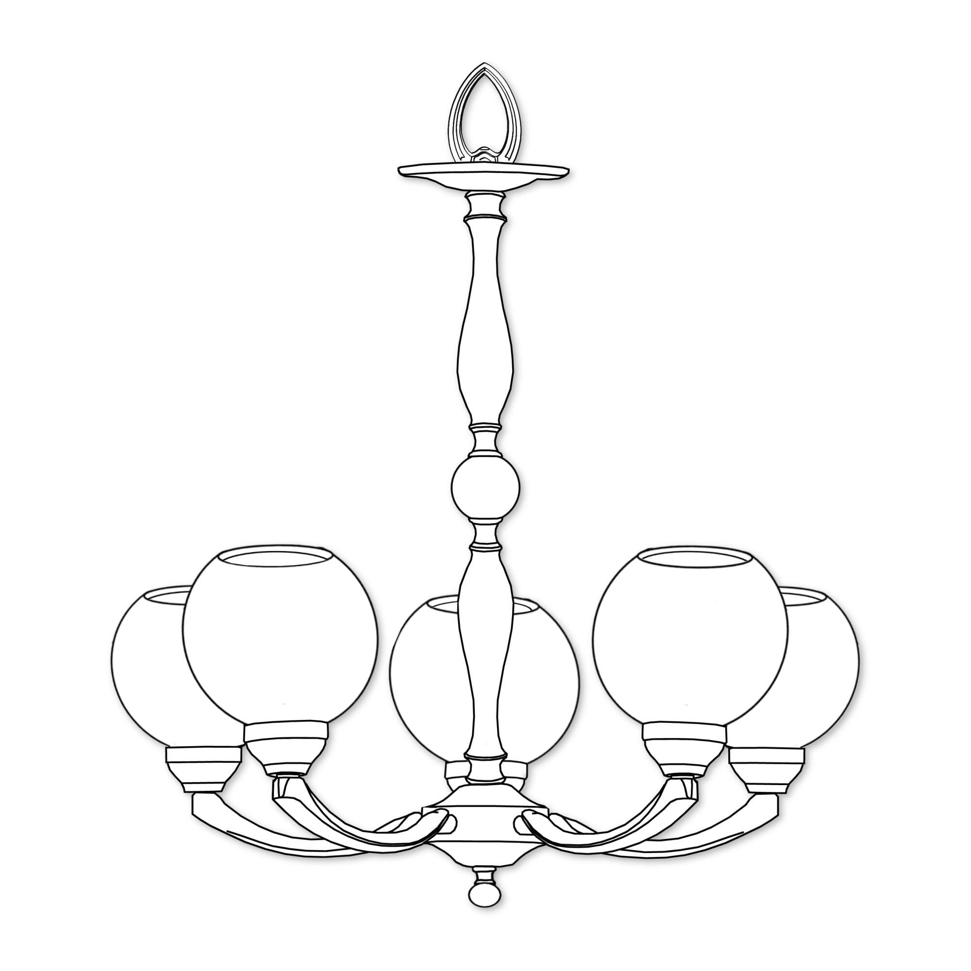 Alabaster Globes 5 Light Chandelier