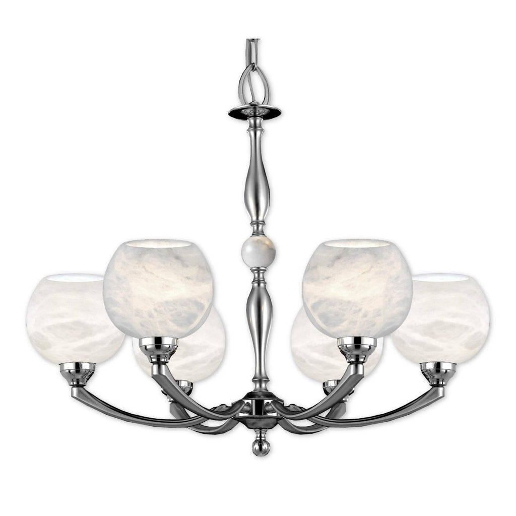 Alabaster Globes 6 Light Chandelier