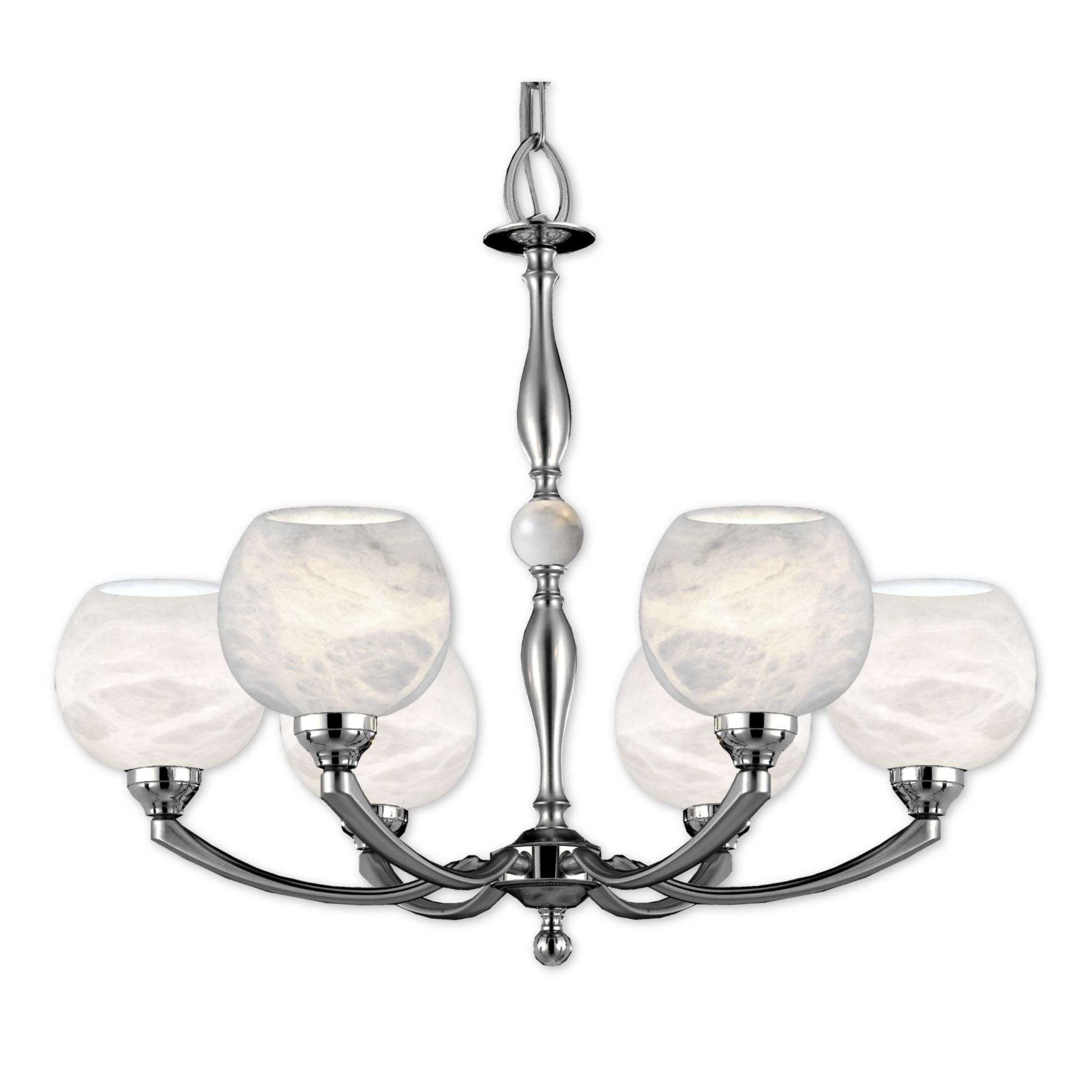 Alabaster Globes 6 Light Chandelier