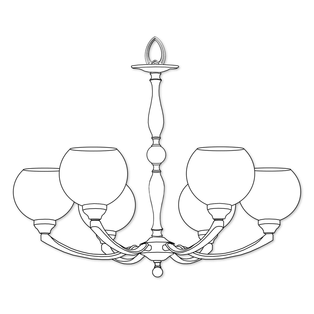 Alabaster Globes 6 Light Chandelier