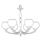 Alabaster Globes 6 Light Chandelier