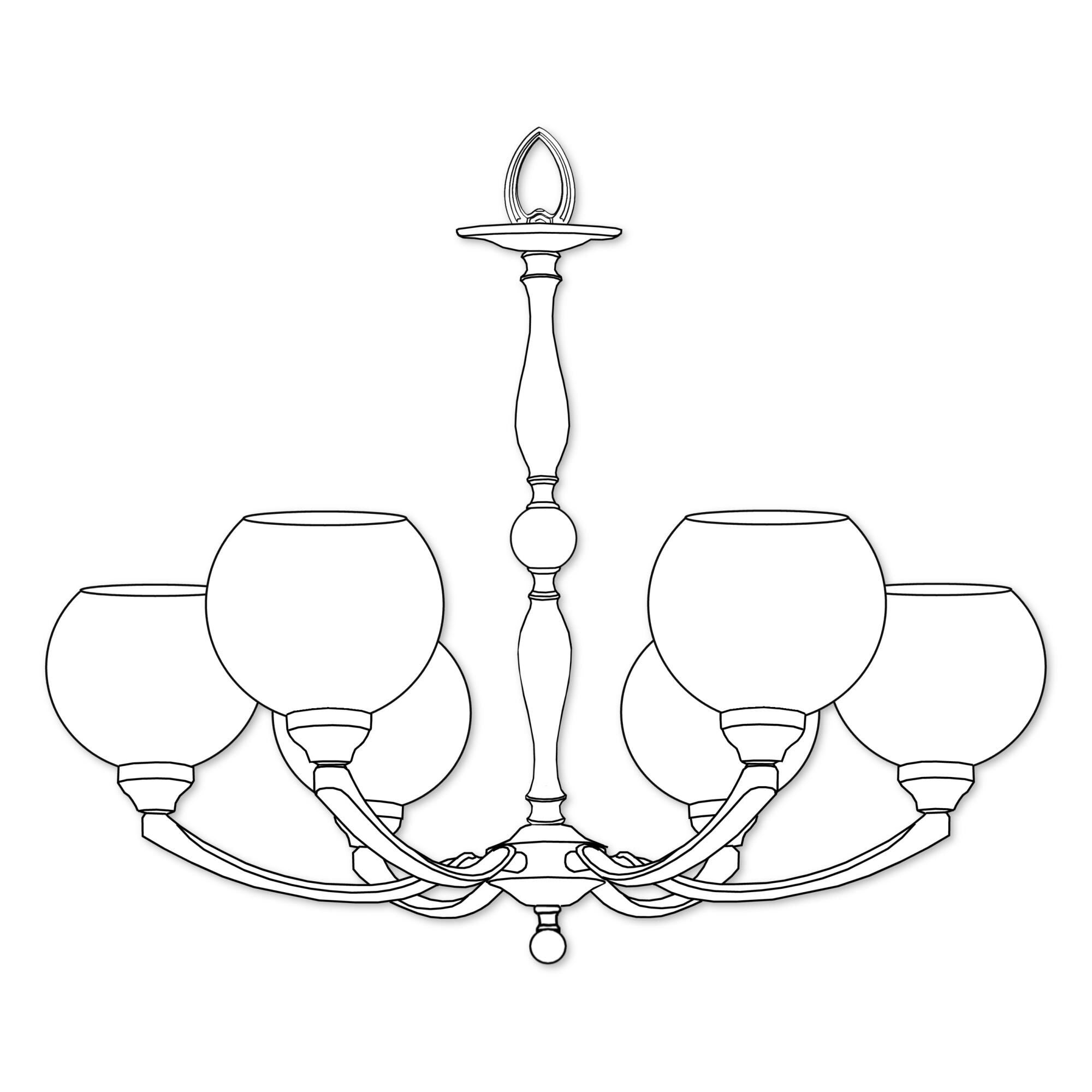 Alabaster Globes 6 Light Chandelier