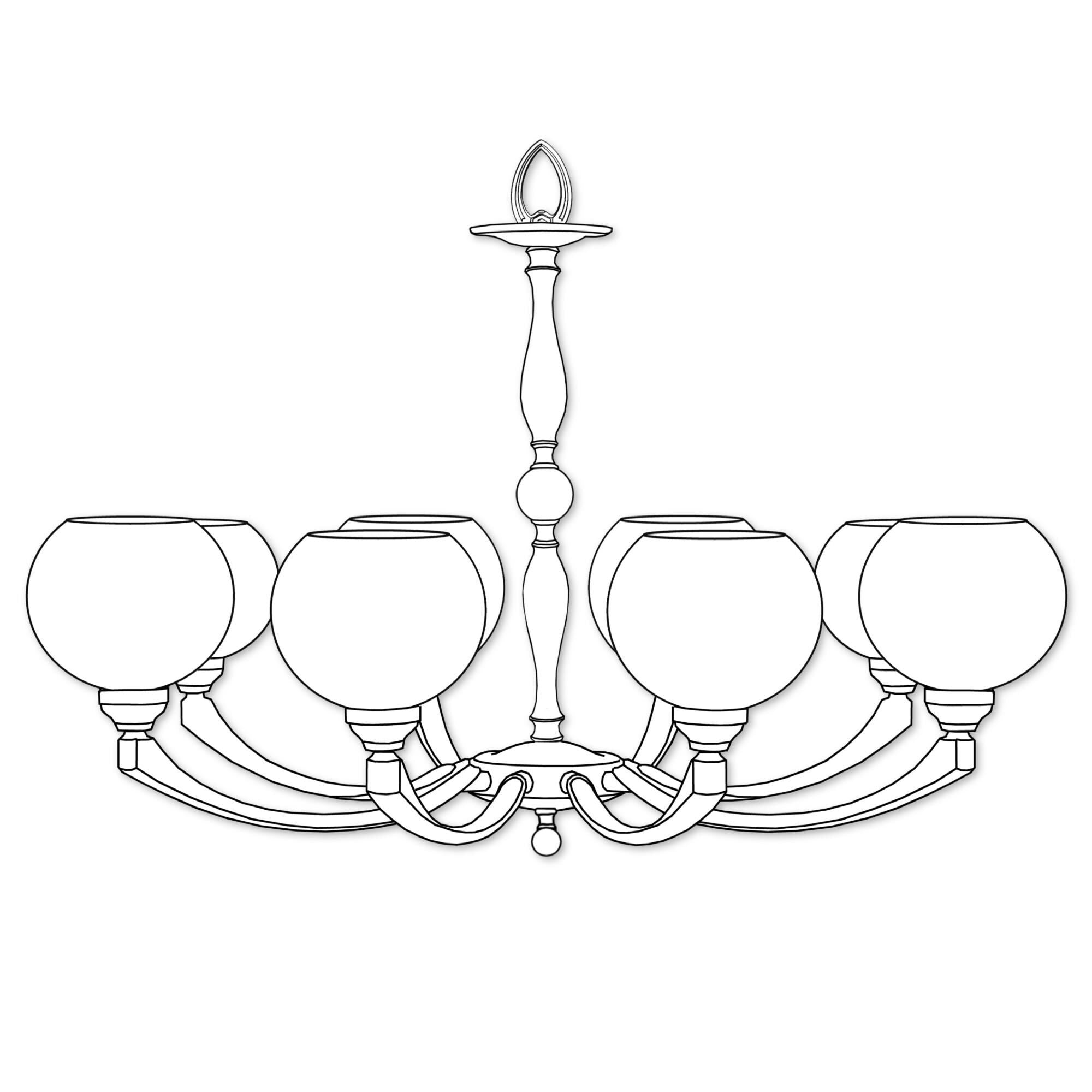 Alabaster Globes 8 Light Chandelier