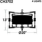 Magro 20 Inch 4 Light Mini Chandelier