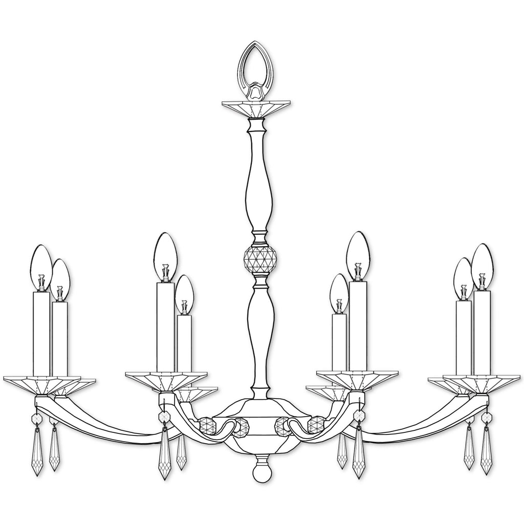 Kensington 29 Inch 8 Light Chandelier