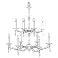 American Brass &amp; Crystal Kensington 12 Light Chandelier