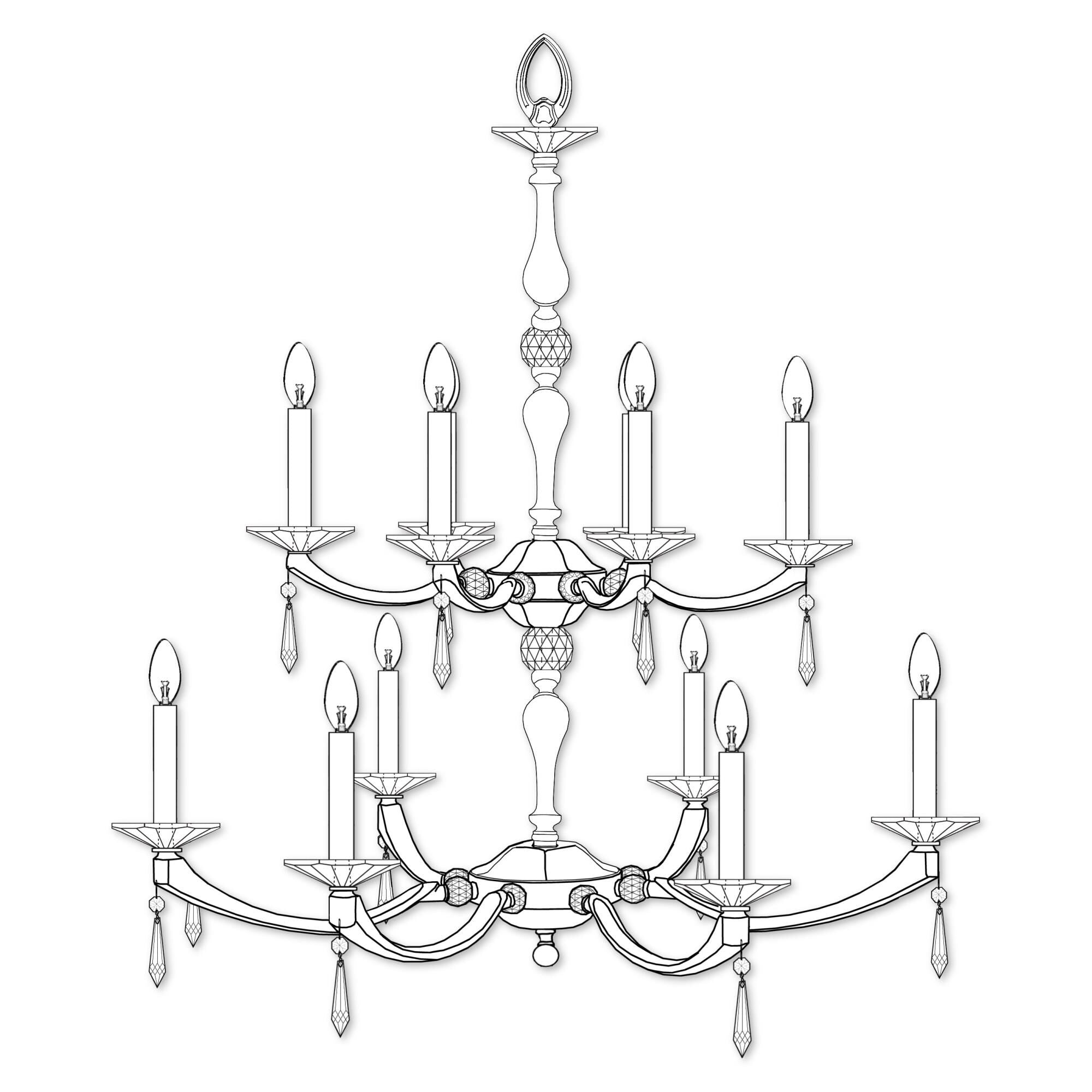 American Brass &amp; Crystal Kensington 12 Light Chandelier
