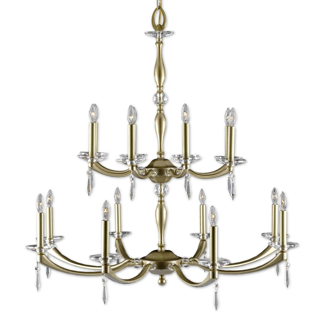 American Brass &amp; Crystal Kensington 16 Light Chandelier