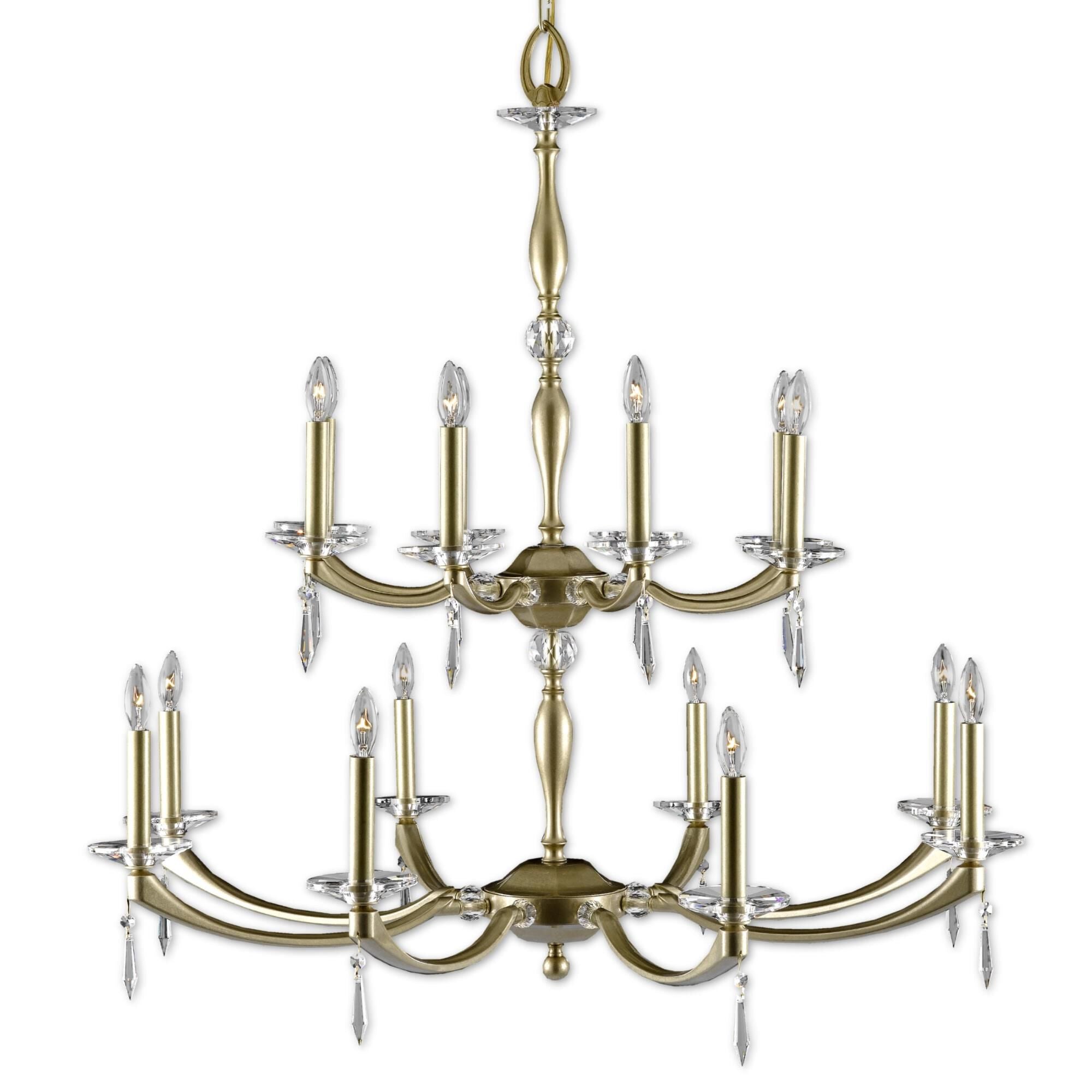 American Brass &amp; Crystal Kensington 16 Light Chandelier