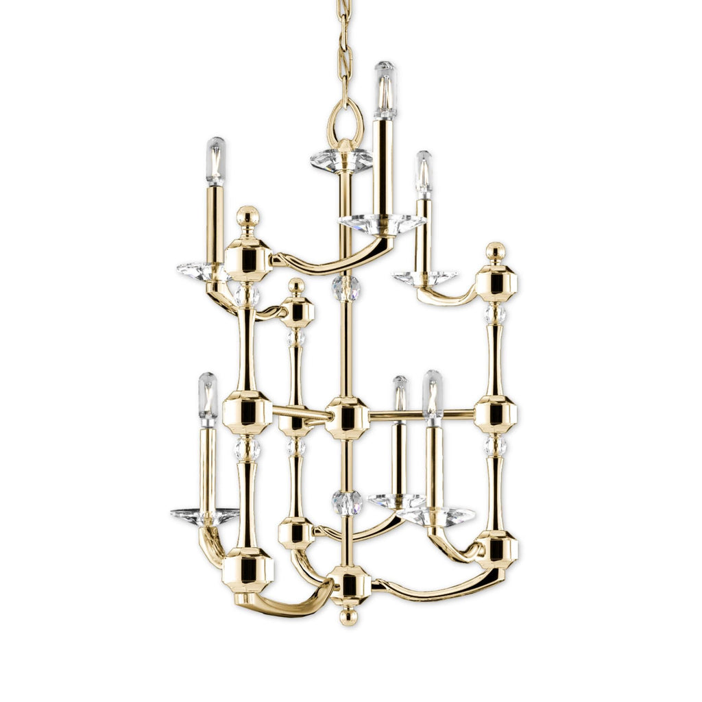 American Brass &amp; Crystal Kensington Helix 6 Light Mini Chandelier