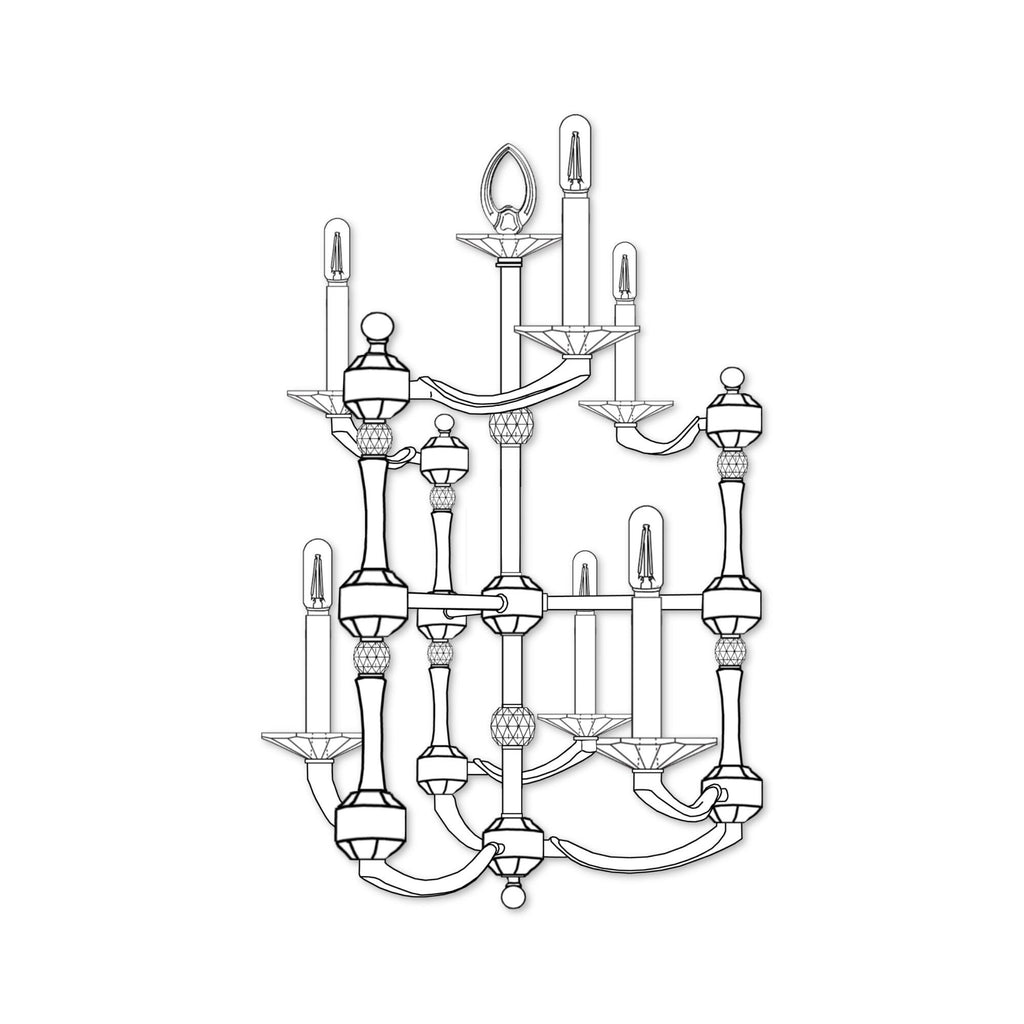 American Brass &amp; Crystal Kensington Helix 6 Light Mini Chandelier