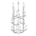 American Brass &amp; Crystal Kensington Helix 16 Light Chandelier