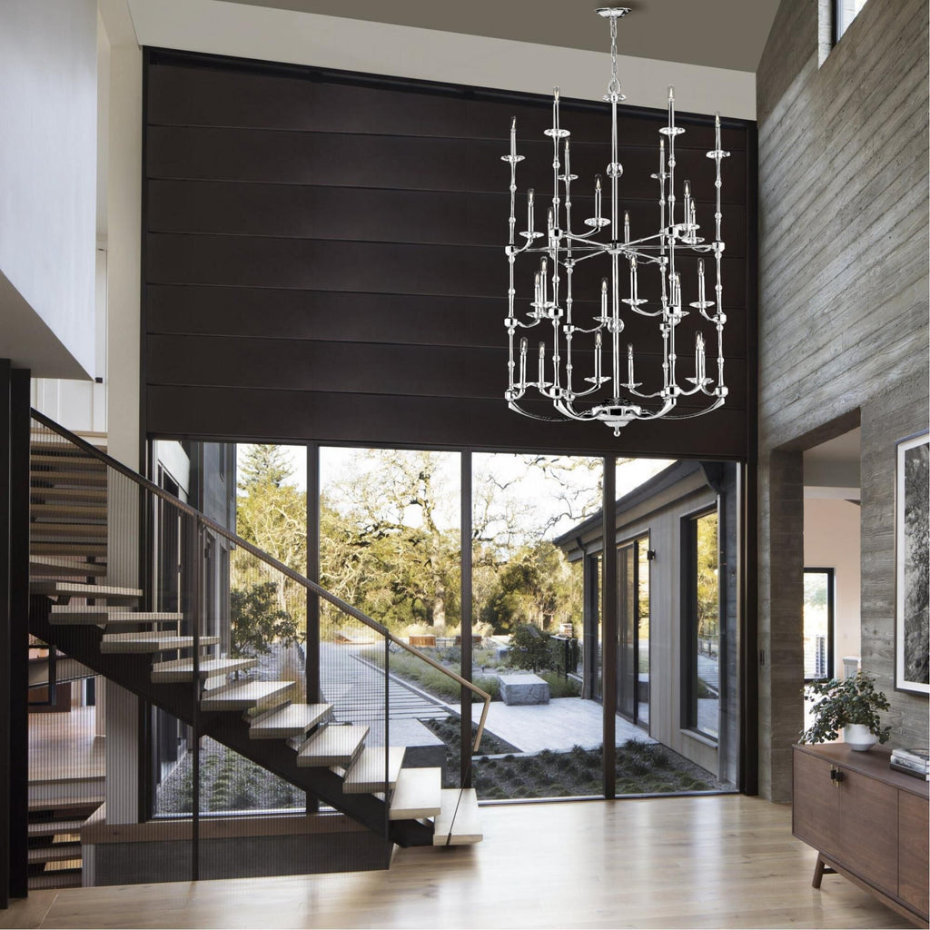 American Brass &amp; Crystal Kensington Helix 24 Light Chandelier