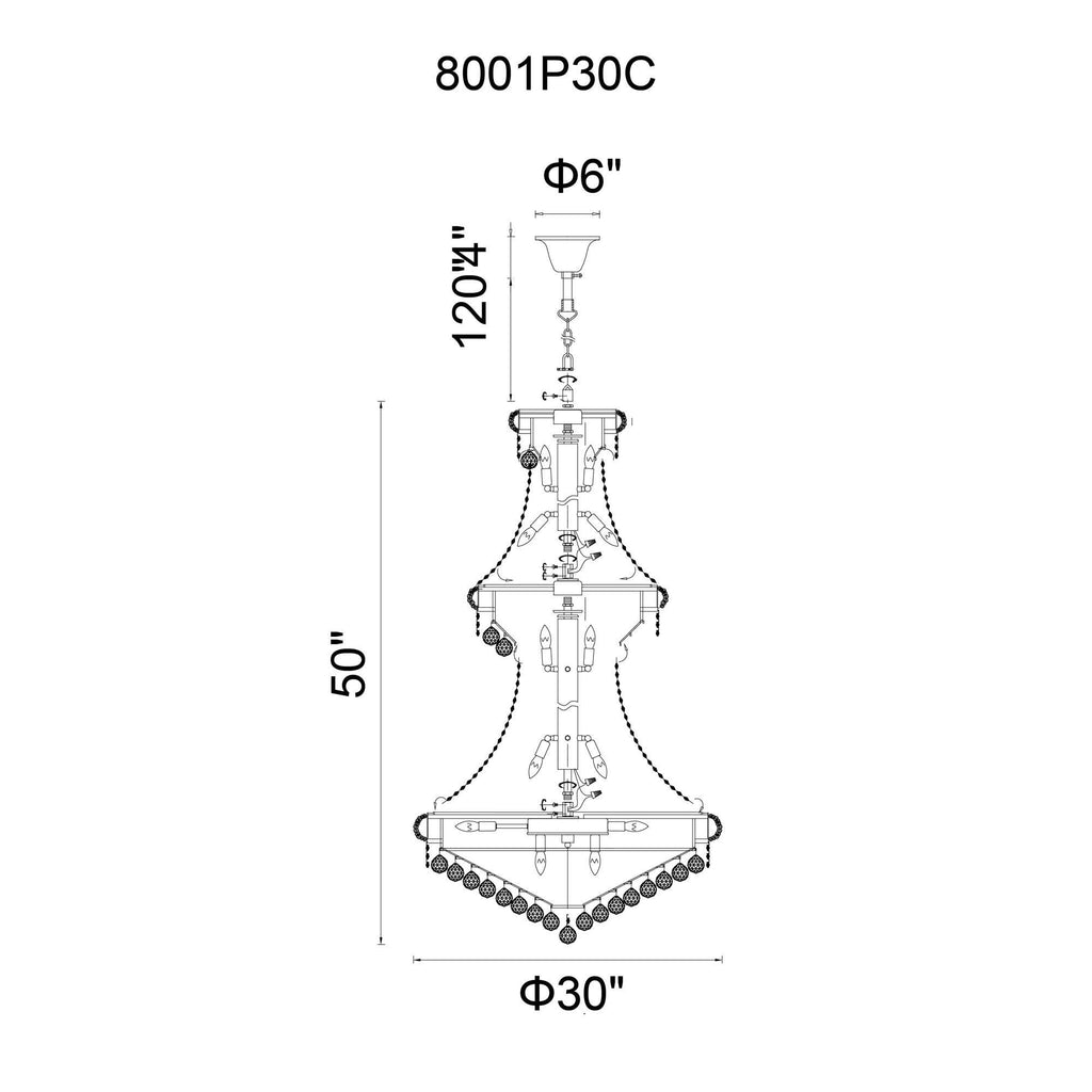 Empire 30 Inch 32 Light Chandelier
