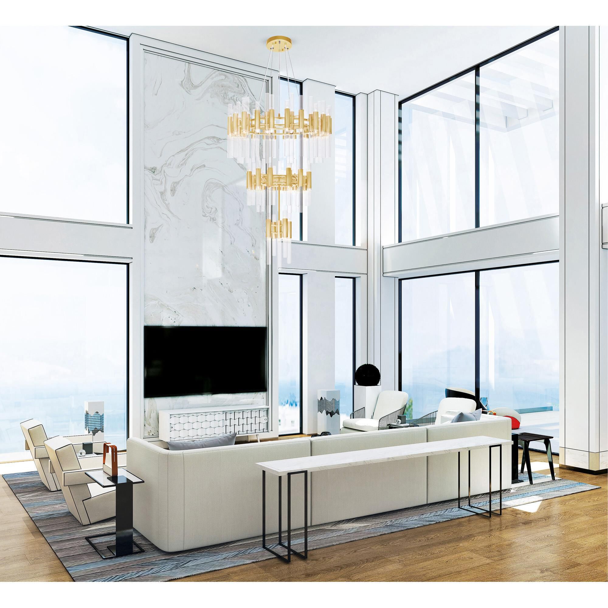 Orgue 32 Inch 123 Light LED Chandelier