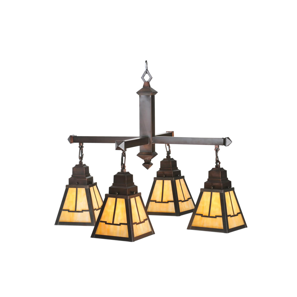 Valley View Mission 30 Inch 4 Light Chandelier