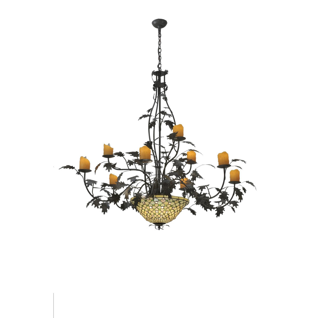 Diamond And Jewel Oak Leaf 63 Inch 9 Light Chandelier