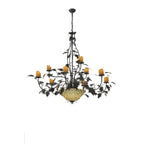 Diamond And Jewel Oak Leaf 63 Inch 9 Light Chandelier