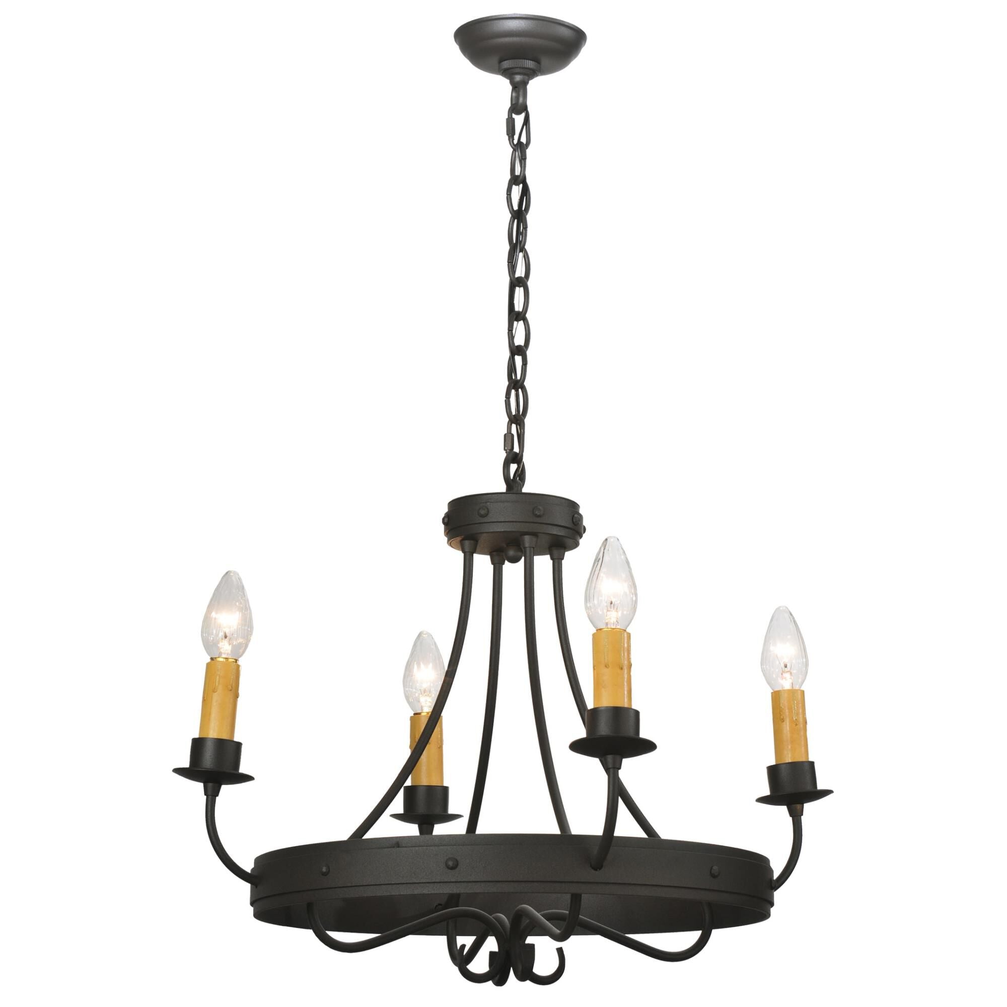 Franciscan 20 Inch 4 Light Mini Chandelier