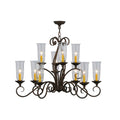 36 Inch 10 Light Mini Chandelier