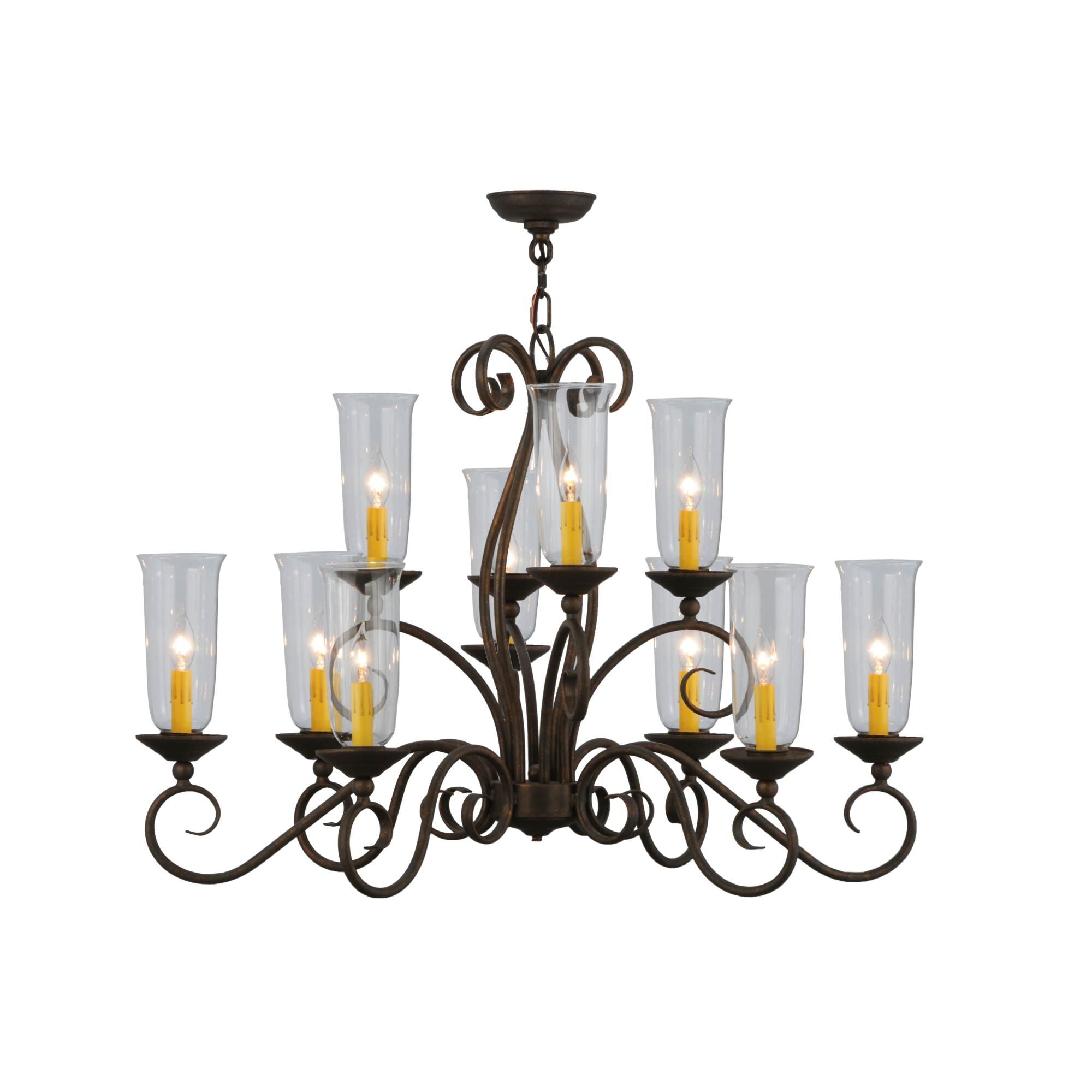 36 Inch 10 Light Mini Chandelier