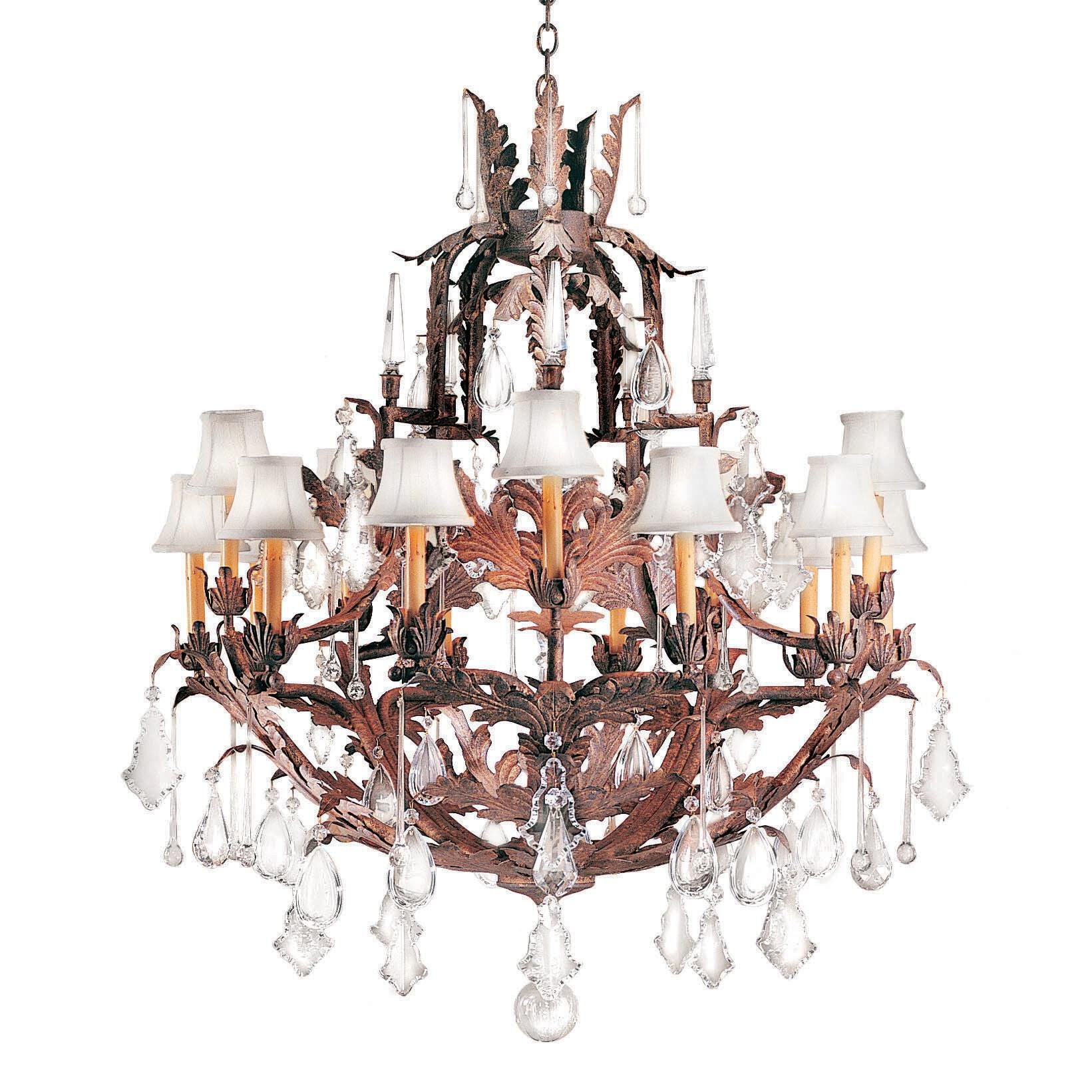 French Baroque 36 Inch 16 Light Chandelier