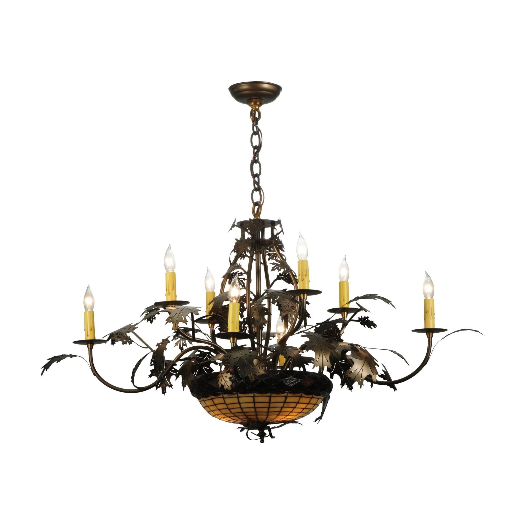Greenbriar Oak 42 Inch 11 Light Chandelier