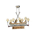 Personalized Canoe 50 Inch 8 Light Chandelier