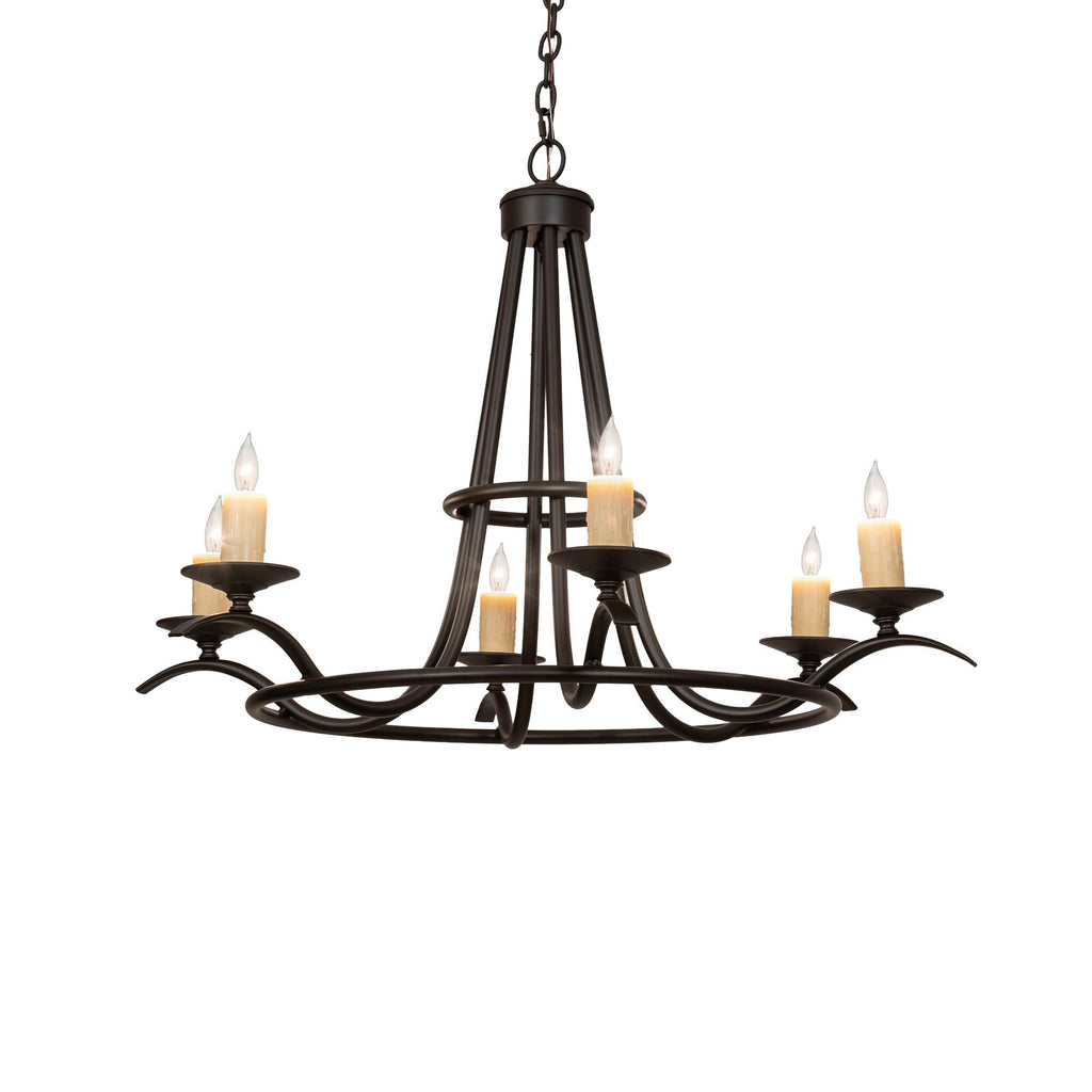 36 Inch 6 Light Chandelier