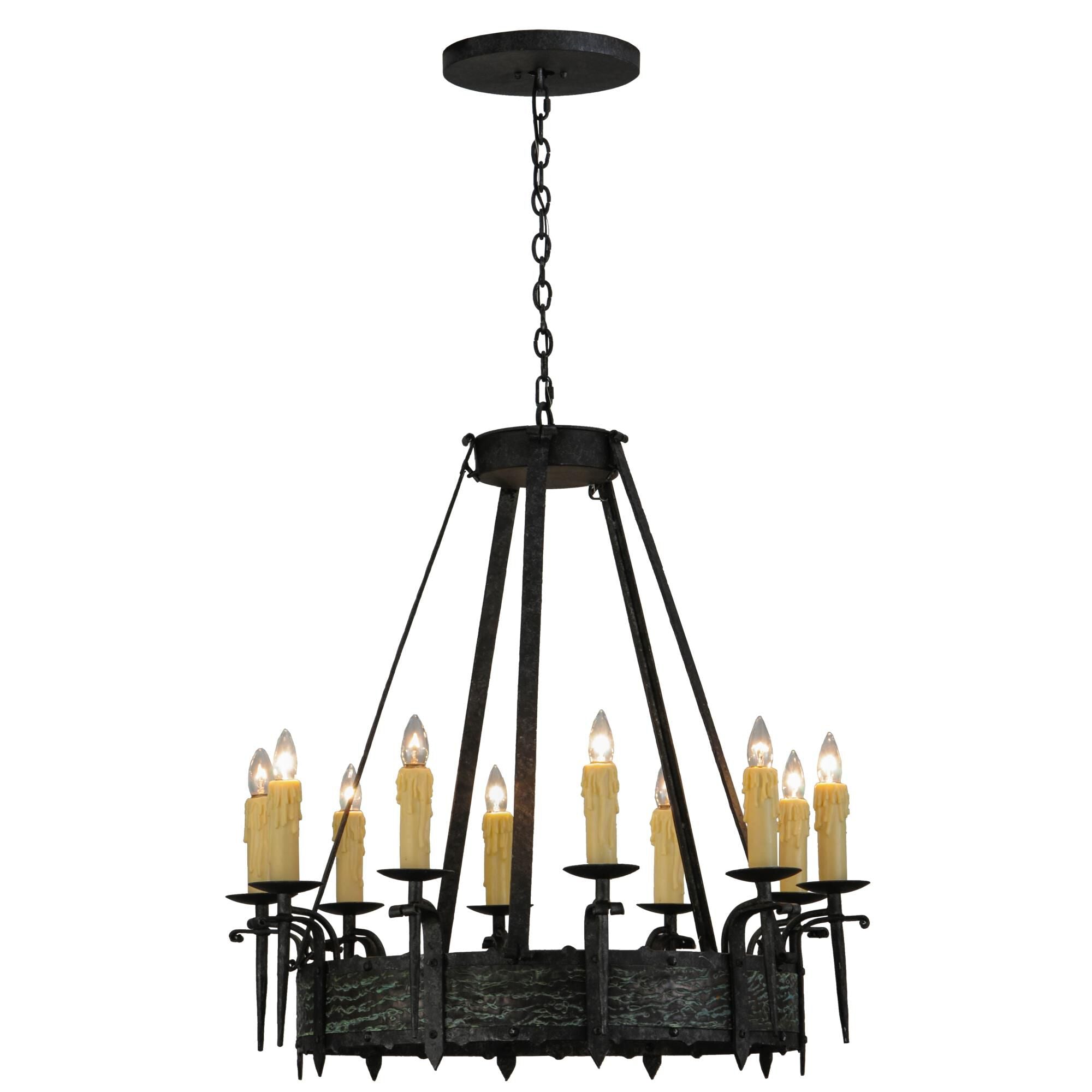 36 Inch 10 Light Chandelier