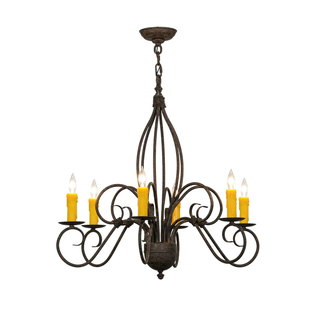 28 Inch 6 Light Chandelier