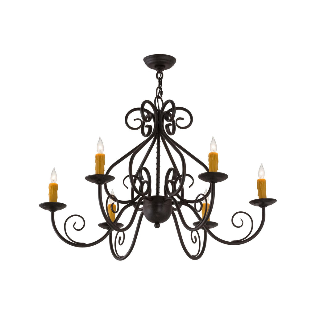 36 Inch 6 Light Chandelier