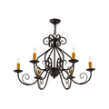 36 Inch 6 Light Chandelier