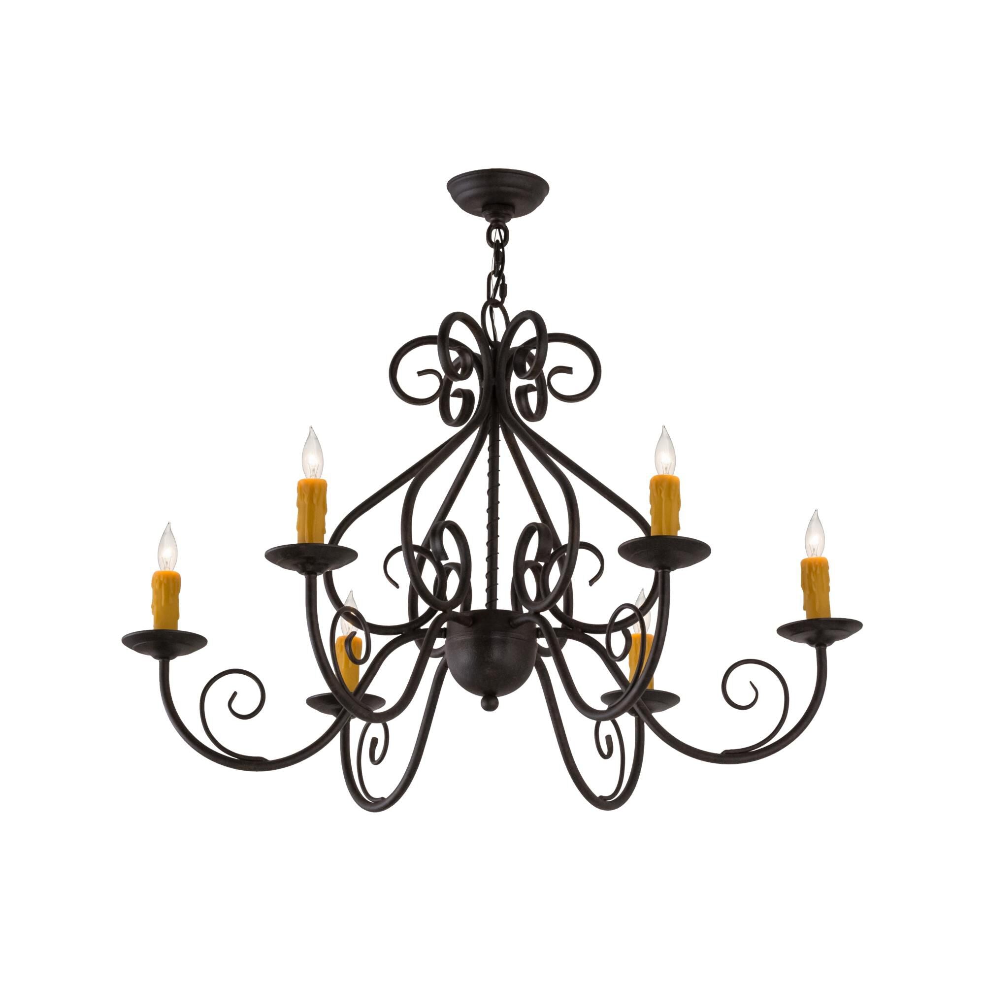 36 Inch 6 Light Chandelier