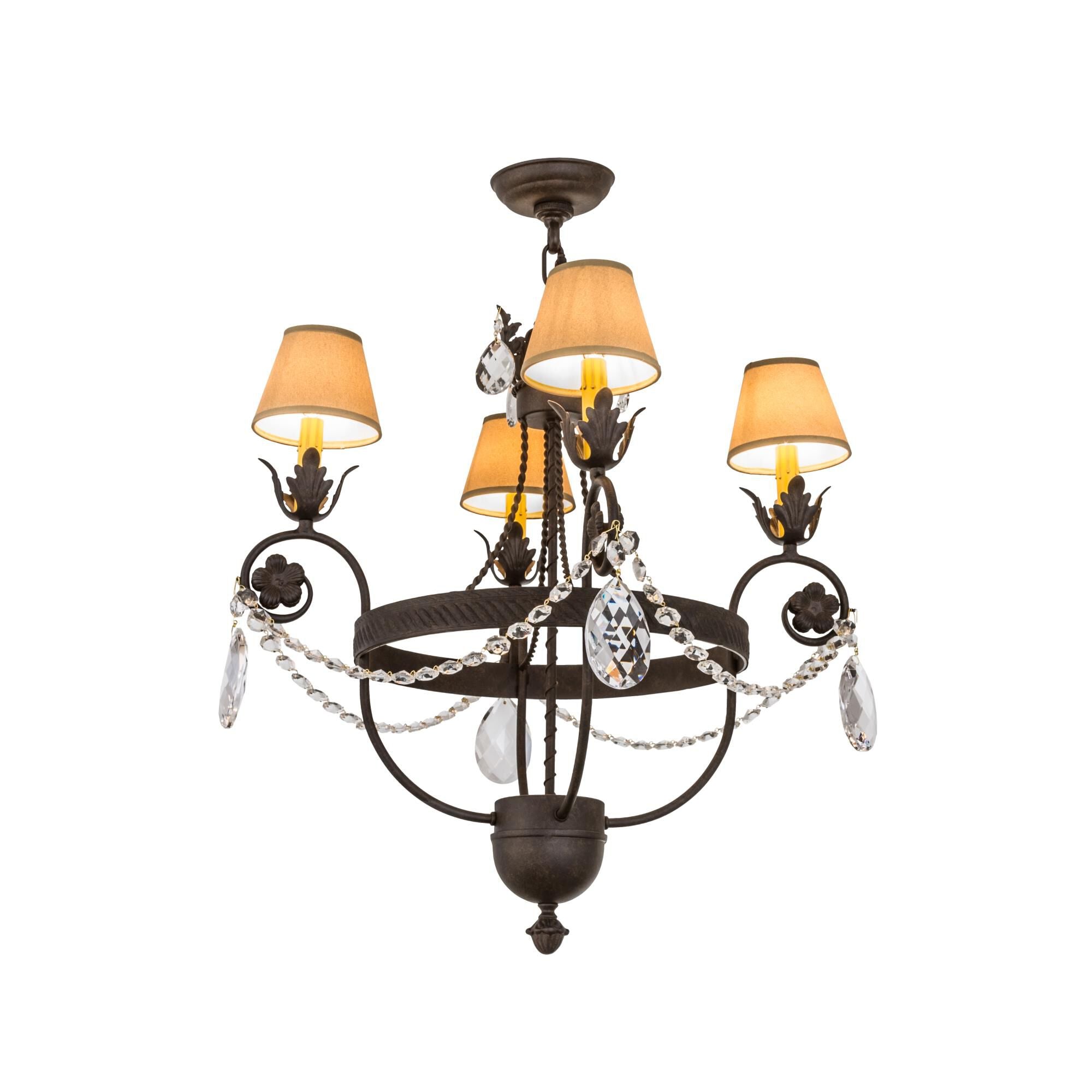25 Inch 4 Light Chandelier