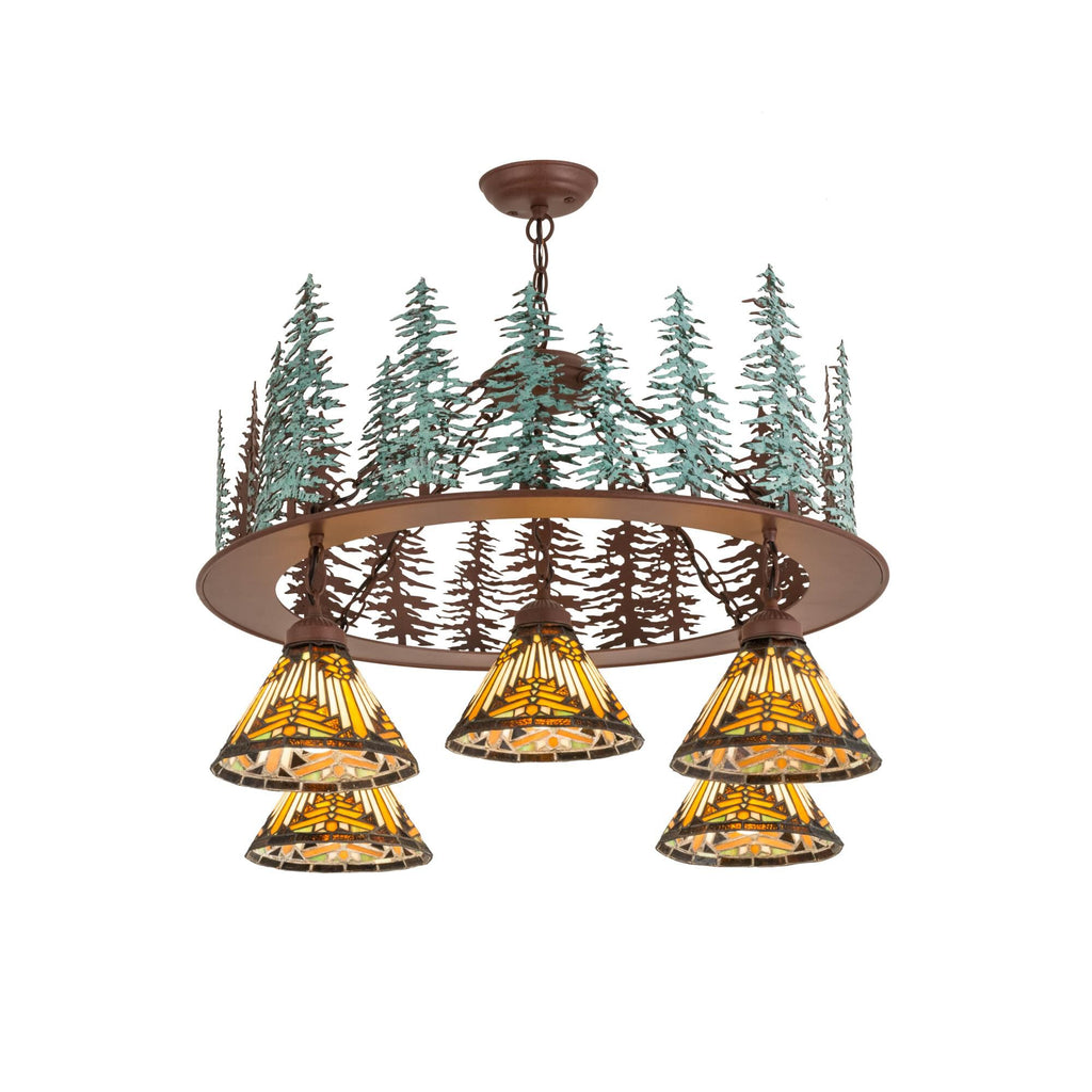 34 Inch 5 Light Chandelier